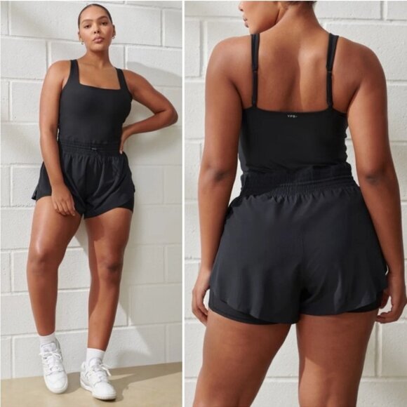 Abercrombie & Fitch Pants - YPB Abercrombie sculptLUX‎ Hybrid Flyaway One Piece Romper Black Sz XXL